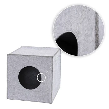 Lionto Katzenhöhle Aus Filz, Regalhöhle Hellgrau 6 Lionto Katzenhöhle Aus Filz, Regalhöhle Hellgrau – Bild 6