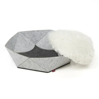 Canadian Cat Company Filz-Katzenkorb Zoey Hellgrau 2 Canadian Cat Company Filz-Katzenkorb Zoey Hellgrau – Bild 2