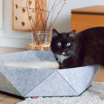 Canadian Cat Company Filz-Katzenkorb Zoey Hellgrau 4 Canadian Cat Company Filz-Katzenkorb Zoey Hellgrau – Bild 4