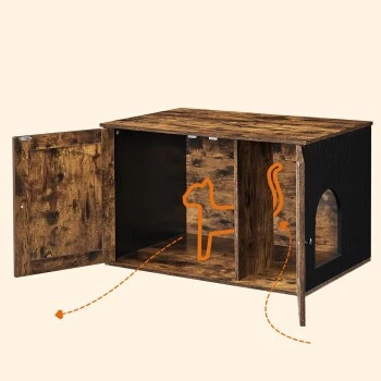 FEANDREA Katzenklo Schrank Braun-Schwarz 4 FEANDREA Katzenklo Schrank Braun-Schwarz – Bild 4