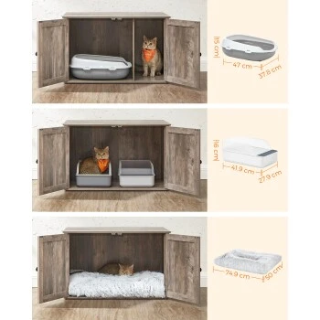 FEANDREA Katzenklo Schrank Greige 6 FEANDREA Katzenklo Schrank Greige – Bild 6